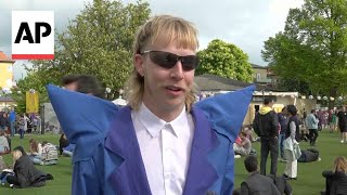 Eurovision fan dressed as Joost Klein reacts to news of his expulsion
