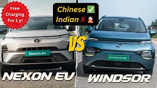 Comparing MG Windsor and Tata Nexon EV with Battery, Range, Running Cost and Price.