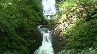 白糸二段の滝　秋田県　藤里町