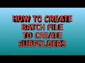 BatchFile to create Folders with subfolders | By SQL | By SQL Training