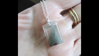 Green Chlorite in Quartz Polished Crystal Pendant Necklace