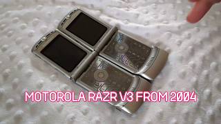 Motorola razr V3 (2004) start up \u0026 shutdown