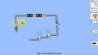 Setting up a series circuit using PhET interactive simulation