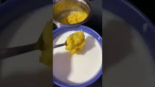 Mango jelly with pineapple cream