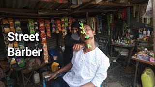 THE LEGEND MASTER CRACKER GETS INTENSE ACUPRESSURE MASSAGE BY STREET BARBER ON THE ROASDSIDE