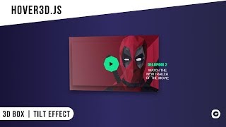 3D Box | Tilt Effect using hover3d.js | CSS - JavaScript Tutorial 2019