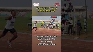 Animesh won the gold medal with a timing of 20.57 seconds in 200m