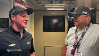 Roland Dane talks to Will Brown after Sonoma Cup practice