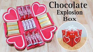 ของขวัญเซอร์ไพรส์วาเลนไทน์|Birthday Explosion Box|How to make Explosion Box|Chocolate Explosion Box