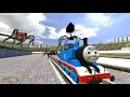 building a thomas train chased by tv eater house head trevor henderson in garry s mod