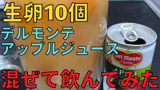 【完全栄養】　生卵10個にデルモンテ アップルジュース 混ぜて乾杯する弱者男性449日目