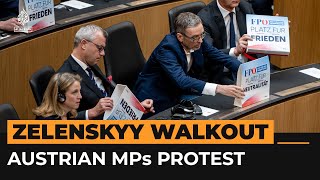 Far-right Austrian MPs walk out during Zelenskyy address | AJ #Shorts