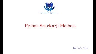 59-Python Set clear() Method