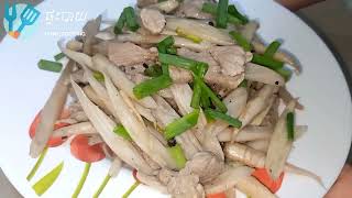 ឆាក្រអៅឈូកសាច់ជ្រូក - Lotus Root with Pork Recipe