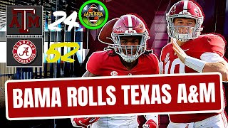 Alabama Rolls Texas A&M - Rapid Reaction (Late Kick Cut)