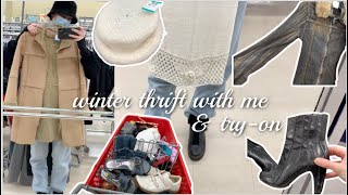 WINTER THRIFT WITH ME, TRY ON \u0026 TIPS FOR THRIFTING 90s/ Y2K STYLES ~ first thrift trip of 2022 ~