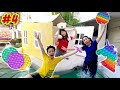 24 JAM DI RUMAH KARDUS APUNG 1 WARNA (CHALLENGE POP IT) DI KOLAM RENANG - Part 4| CnX Adventurers