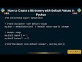 How to Create a Dictionary with Default Values in Python