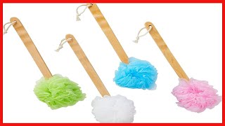 Great product -  4 Pack Shower Loofah with Handle, Exfoliating Body Brush on a Stick, Back Scrubber