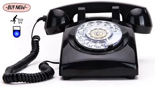 Rotary Dial Telephones Sangyn 1960'S Classic Old Style Retro Landline Desk Telephone, Black