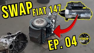 Instalación del 𝗕𝗨𝗥𝗥𝗢 𝗗𝗘 𝗔𝗥𝗥𝗔𝗡𝗤𝗨𝗘 en la PLACA ADAPTADORA / Swap FIAT 147 motor AP 1600 - FOSCHI