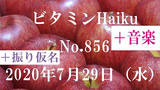 今日の俳句＋音楽。ビタミンHaiku。No.856。2020年7月29日（水曜日）