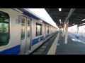 到着ホームから見た夕方の藤代駅に到着する常磐線上りe531系