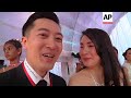 50 Chinese couples tie knot in mass wedding in Sri Lanka