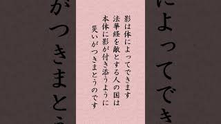 〈864〉日蓮聖人に学ぶ『重須殿女房御返事』｢影は体より生ずるもの 法華経をかたきとする人の国は体にかげのそうがごとくわざわい来たるべし｣#shorts