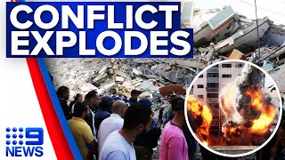 Israeli airstrike destroys media office | 9 News Australia