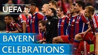 Thomas Müller leads the Bayern celebrations