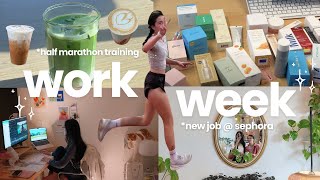 week in my life: new 9-5 @ sephora, half marathon training vlog⋆.˚