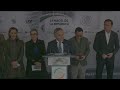 conferencia de prensa de senadoras y senadores de diversos grupos parlamentarios 12 de octubre 2022