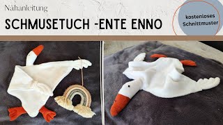 Nähanleitung Ente Enno mit kostenlosem Schnittmuster | Kuscheltier nähen für Anfänger | Schmusetuch