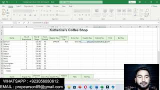 Exp22_Excel_Ch02_ML1 - Katherine's Coffee Shop Weekly Payroll | Exp22 Excel Ch02 ML1/complete video