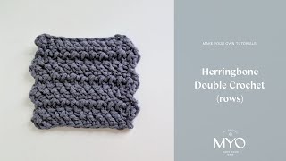 How to make Herringbone Double Crochet in rows | Hur du virkar \