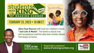 Students with King | Reading Corner with Alice Faye Duncan