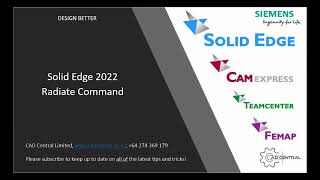 Solid Edge 2022 Radiate Command