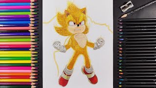 Dibujo a Super Sonic | Sonic 3 La película | Drawing Super Sonic