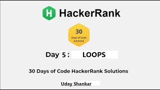 HackerRank Day 5: Loops | CPP