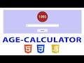 How To Make A Age Calculator Using By HTML CSS & JAVASCRIPT Web-crafT