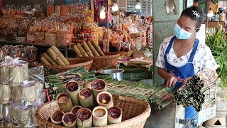 ชินสิริร้านของฝาก ข้าวหลาม ขนมหม้อแกง ตลาดหนองมน ชลบุรี Nongmon Market Chonburi Thailand