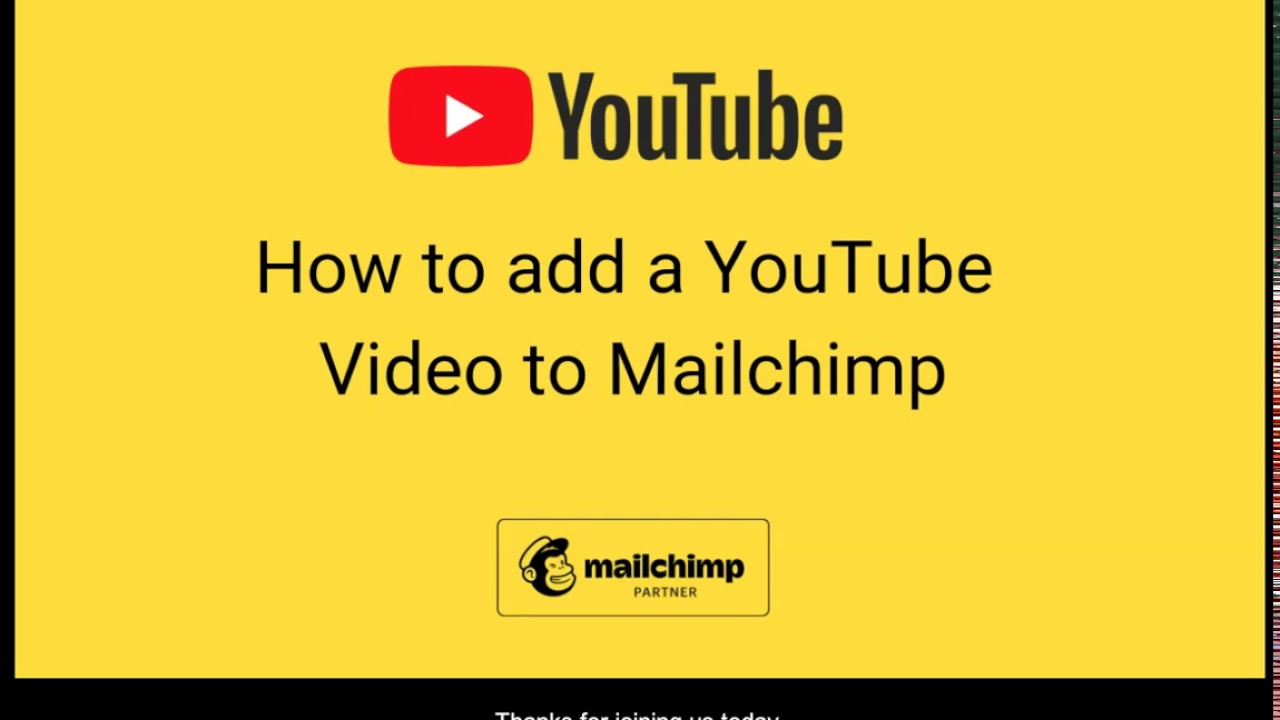 How To Add A Youtube Video To Mailchimp Youtube How To Add A Youtube Video To Mailchimp Youtube