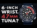 Big Watch on a 6-inch Wrist. Seiko PADI Solar Tuna.