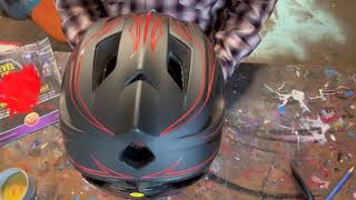 Pinstriping a Troy Lee Designs MTB Helmet