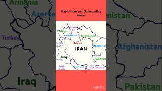 Map of iran and surrounding countries #gk #shorts #viral .