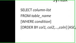 SQL Tutorial 25 The ORDER BY Clause