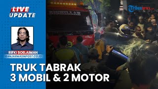 3 Mobil Rusak dalam Keadaan Terjepit akibat Kecelakaan Beruntun di Banjarmasin, Diduga Rem Blong!