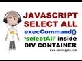 Div Select All Text Javascript Programming Tutorial execCommand selectAll