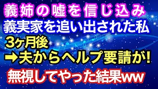 【スカッとする話】義姉が夫と義母に嘘を吹き込み「なんて奴だ！」と義実家を追い出された3ヶ月後→夫からヘルプ要請が来たが無視してやった結果ww【スカッとハレバレ】